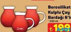 BOROSİLİKAT KULPLU ÇAY BARDAĞI 6'LI 220 ML BOROSİLİKAT KULPLU ÇAY BARDAĞI 6'LI 220 ML
